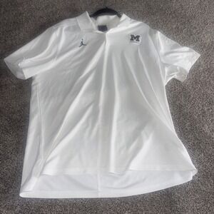 Michigan Wolverines Basketball Jordan On Court Polo XL white Mens